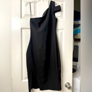 Likely | One shoulder black dress